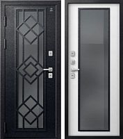 Центурион Т-21-2025 Чёрный муар-Софт ясень белый (термодверь со стеклом)